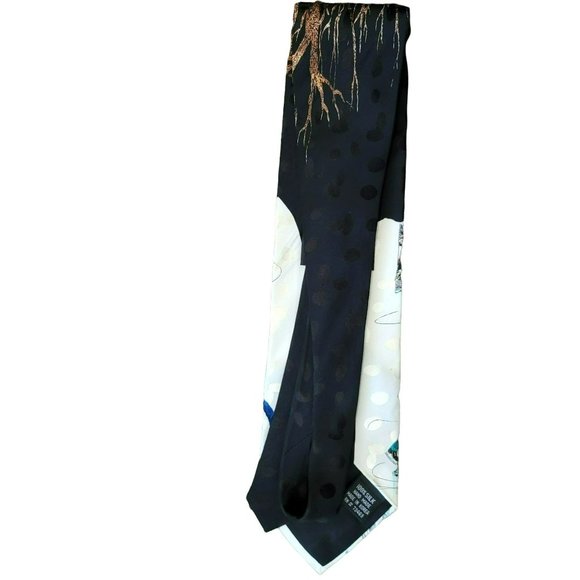 Victorian Ice Skating Christmas Tie 100% Silk Men's JJ1643 - Picture 5 of 6